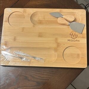 Misoph Bamboo Cheese & Charcuterie Board Set - Natural Wood
